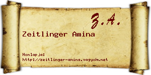 Zeitlinger Amina névjegykártya